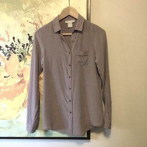 Pale Lavender 100% Silk Button Down Shirt